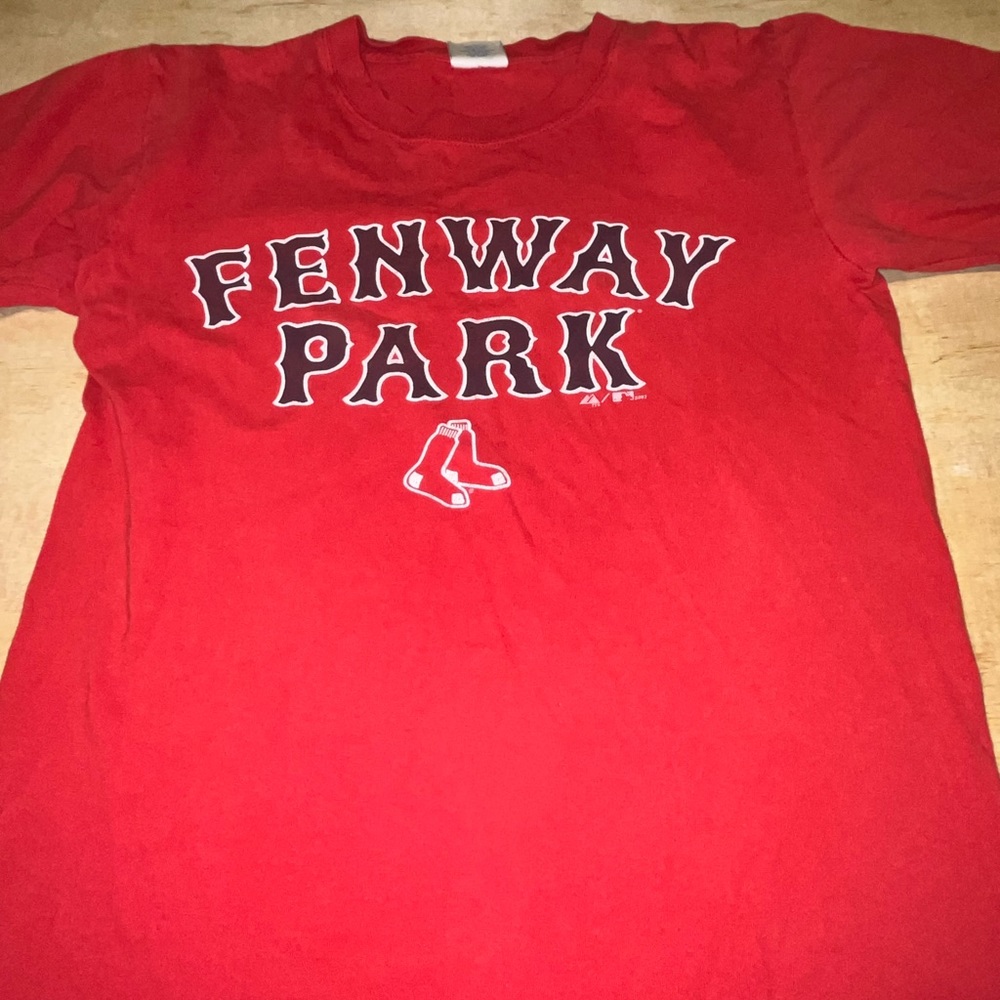 Majestic Fenway Park 100% cotton men’s short sleeve red tee shirt size medium - Picture 2 of 7